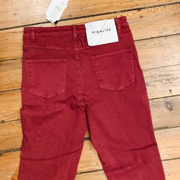 Burgundy High Rise Skinny Jeans - Picture 3 of 3